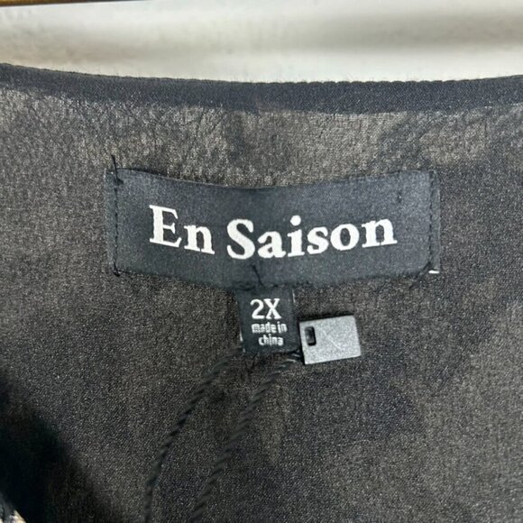 NWT En Saison Rena Mini Babydoll Black Floral Dress Plus Size 2X - Picture 14 of 16